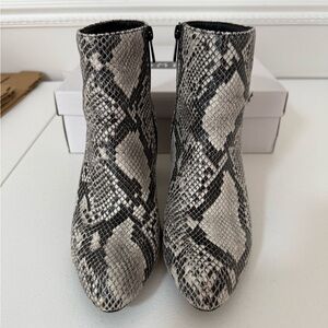 Bamboo Snakeskin Ankle Boots